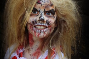 Zombie girl face paint special fx make up artist MUA littlestarfaces 
