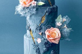 Concrete and Pink Wedding cake