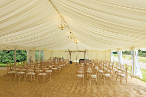 Luxury Clearspan Marquee set for wedding ceremony