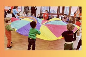 Parachute games for a joint birthday party  
