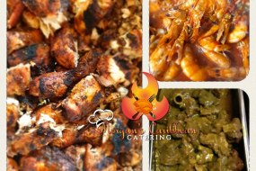 Jerk Chicken,  Pepper Prawns , Curry Mutton