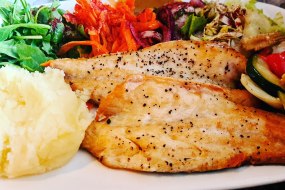 Chargrilled Seabass with salad 