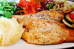 Chargrilled Seabass with salad