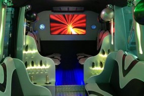 Party Bus lit up.