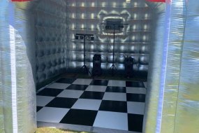 inside silver cube with flooring