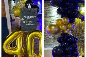 40th birthday black and gold decor 