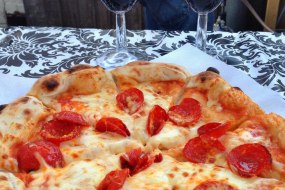 It's only a pepperoni pizza...but boy it tastes good!