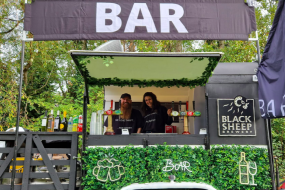 Our converted vintage sheep trailer serves bitter, lager & cider from Black Sheep Brewery along with a selection of wines, spirits & soft drinks.