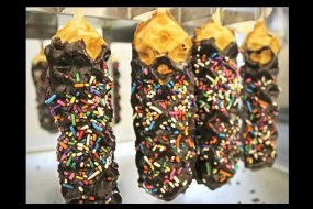 Finished Chocolate waffle with 100/100