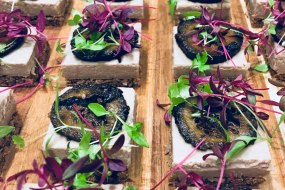 Chicken liver parfait with pickled walnut on rye