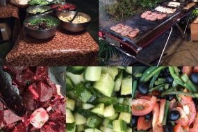 BBQ with freshly prepared salads