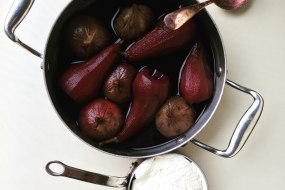 Poached pears and figs