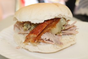 Showing one of our great pork sandwiches