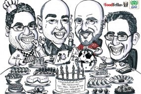 Group caricature for a company's 10th anniversary