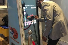 Touch screen magic mirror in use
