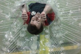 Stag do playing bubble soccer