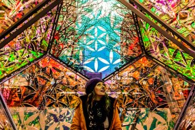 Artist Inside The Dazzling Dodecahedron
