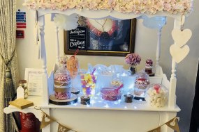 Our beautiful sweet cart dressed for a wedding.