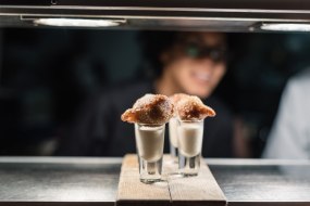 Puff Puff and Kenkey Milk Shots