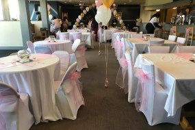 A pink christening setup.