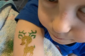 Over the rainbow face painting and glitter Temporary Tattooists Profile 1