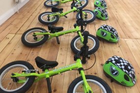 Fleet of balance bikes & helmets