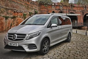 Luxury Mercedes 8 seater mini bus which holds up to 8 large suit cases