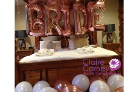 Rose gold bridal balloons