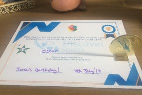 Trophy and certificate