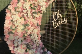 Pink floral hoop
