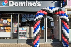 Spiral balloon arch for Domino's