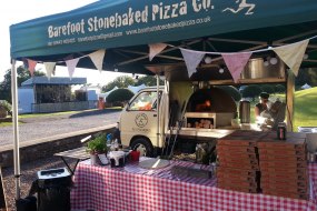 Wood-fired pizza at a music festival in North Somerset