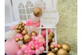 Entrance easel and balloons 
