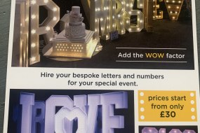 Light Up Your Letters  Party Equipment Hire Profile 1