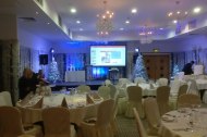 Indoor event with PA, Screens and lighting