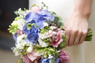 bridal bouquet with hydrangeas