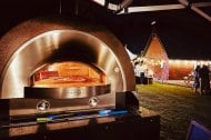 Our pizza oven in action. 