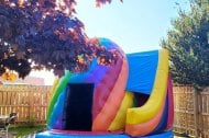 Rainbow Candy Twist Bouncy Castle with Slide