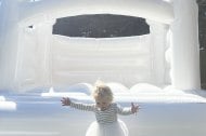 12 foot white bouncy castle