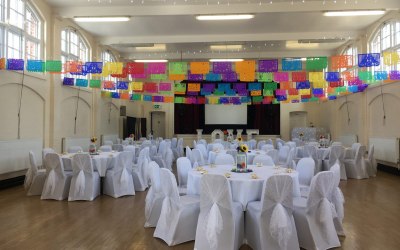 A. S. PARTY chair covers lace hoods lanterns