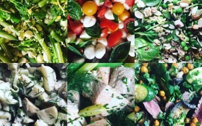 Selection of colourful salads
