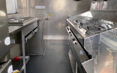 Inside elite catering van