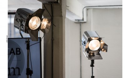 Vintage style lighting at an exhibition 