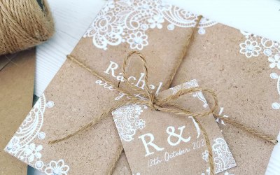 Kraft and Lace Invitations