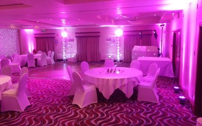 Up Lit Pink Room with coloured lighting units