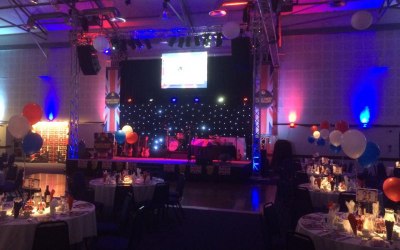 Rigging, truss ground support, lighting and PA for a Chamber of Commerce awards evening