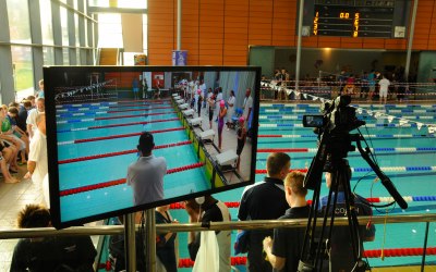 Top quality AV for a swimming championship finals weekend