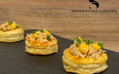Curried crab and sweetcorn vol au vent