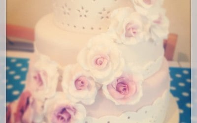 Wedding Cake Vintage Roses Ombre