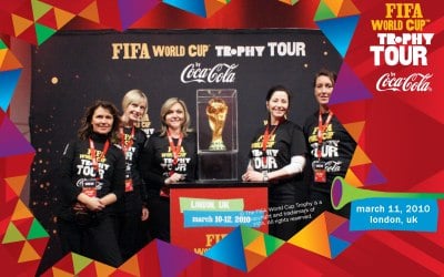 Staff at the Fifa trophy tour
